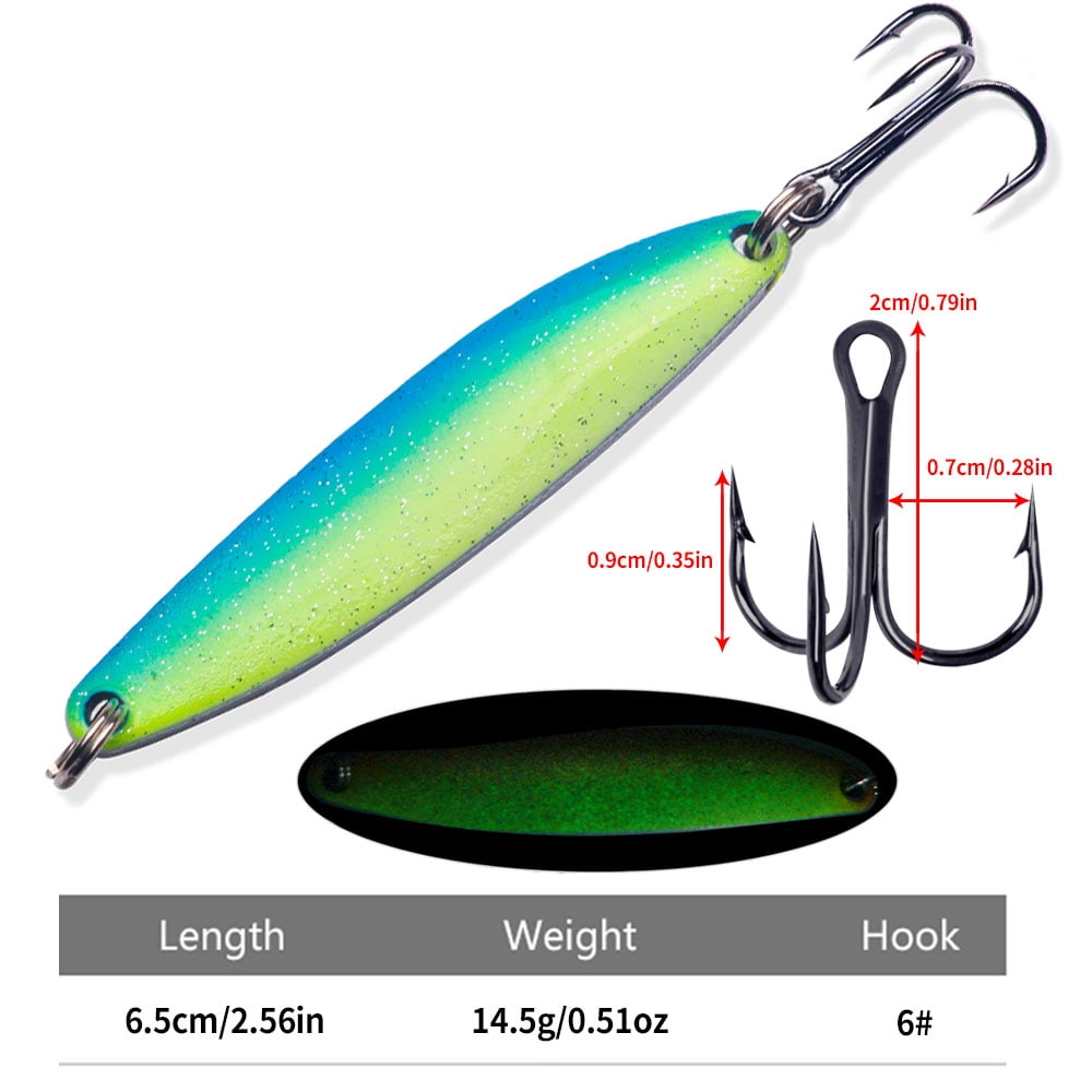 HENGJIA Fishing Lures Fishing Spoons Fishing Bait Trout Lures Bass Lures Fishing Spoons Lures 1/2oz,10PCS