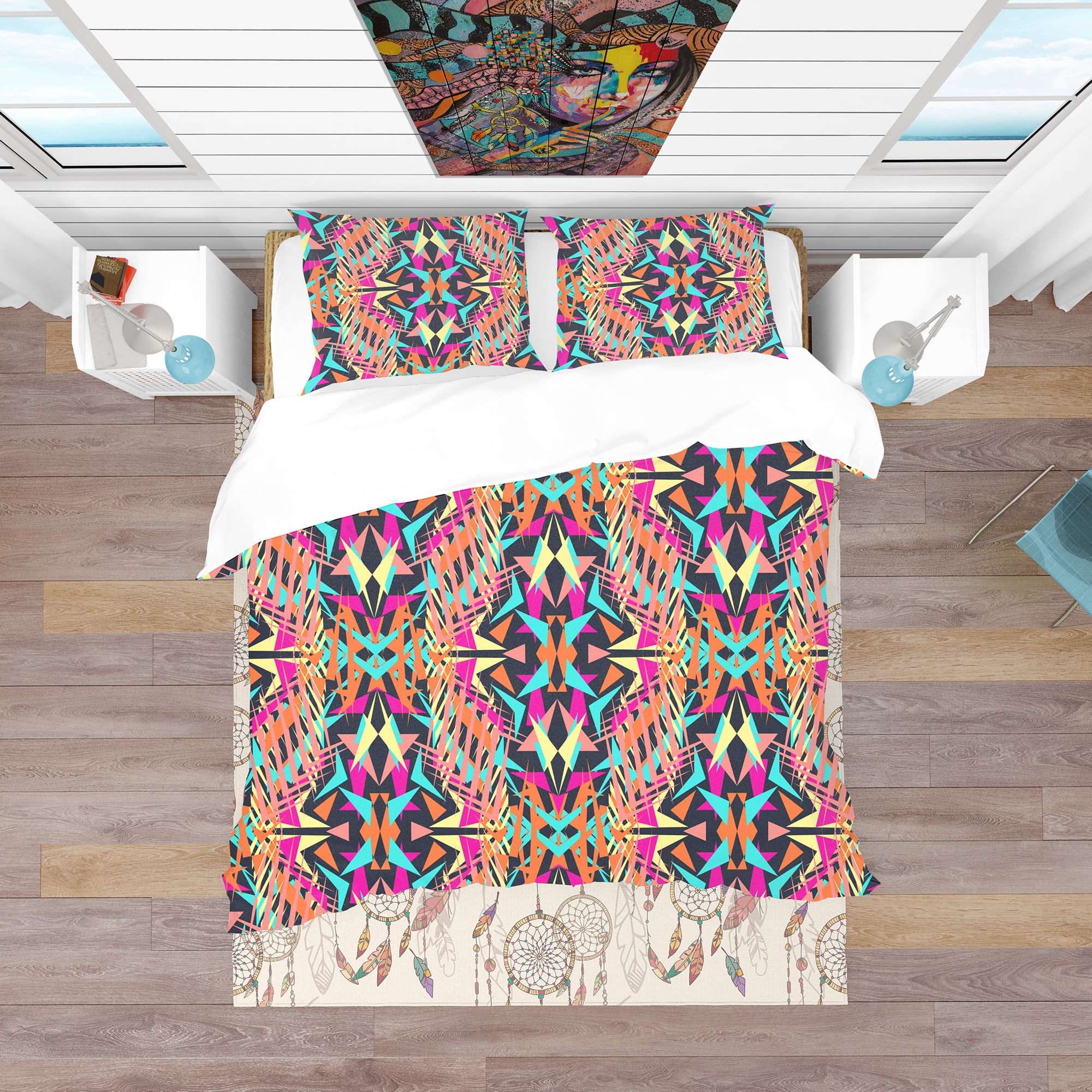 Designart 'Electro Boho Color Trend' Bohemian & Eclectic Duvet Cover Set