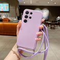 thumbnail image 1 of Funda de silicona líquida con correa para el cuello para Samsung Galaxy A51 A71 A54 A70 S20 FE S23 Plus A21S A32 A73 A53 5G A52 A72 A12 S21 S22 Ultra Fivean unisex, 1 of 2