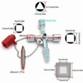 thumbnail image 3 of Practical Universal Cabinet Key, Universal Cross Key for Water and Electricity Meters, Radiators, Gas Meters, Elevators (Silver)4 Way Multi-Function, 3 of 4