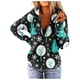 thumbnail image 4 of ICHUANYI Liquidación Sudadera de manga larga con cuello en V y cremallera con estampado navideño para mujer Blusa informal Tops ICHUANYI WER202308245562, 4 of 7