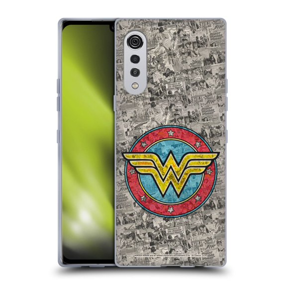 Head Case Designs Officially Licensed Wonder Woman DC Comics Vintage Art Comics Logo Soft Gel Case Compatible with LG Velvet / 5G