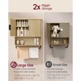 thumbnail image 3 of VASAGLE MAXE Collection - Bathroom Cabinet Wall Mounted, Over Toilet Hanging Cabinet with Adjustable Shelf, Towel Bar, Fluted Doors, 7.9 x 23.6 x 28.7 Inches, Transitional, Oak Beige, 3 of 5