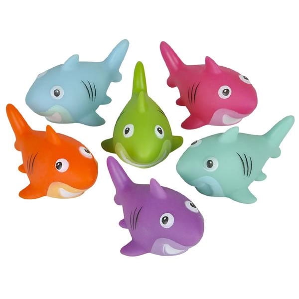 Rhode Island Novelty Rubber Bath Toys SHARKS (Set of 6 Styles