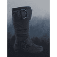 thumbnail image 4 of Women's Casual Flat Heel Side Zip Wide Calf Knee High Mid-Calf Boots Shoes ( Gray, 5), 4 of 4