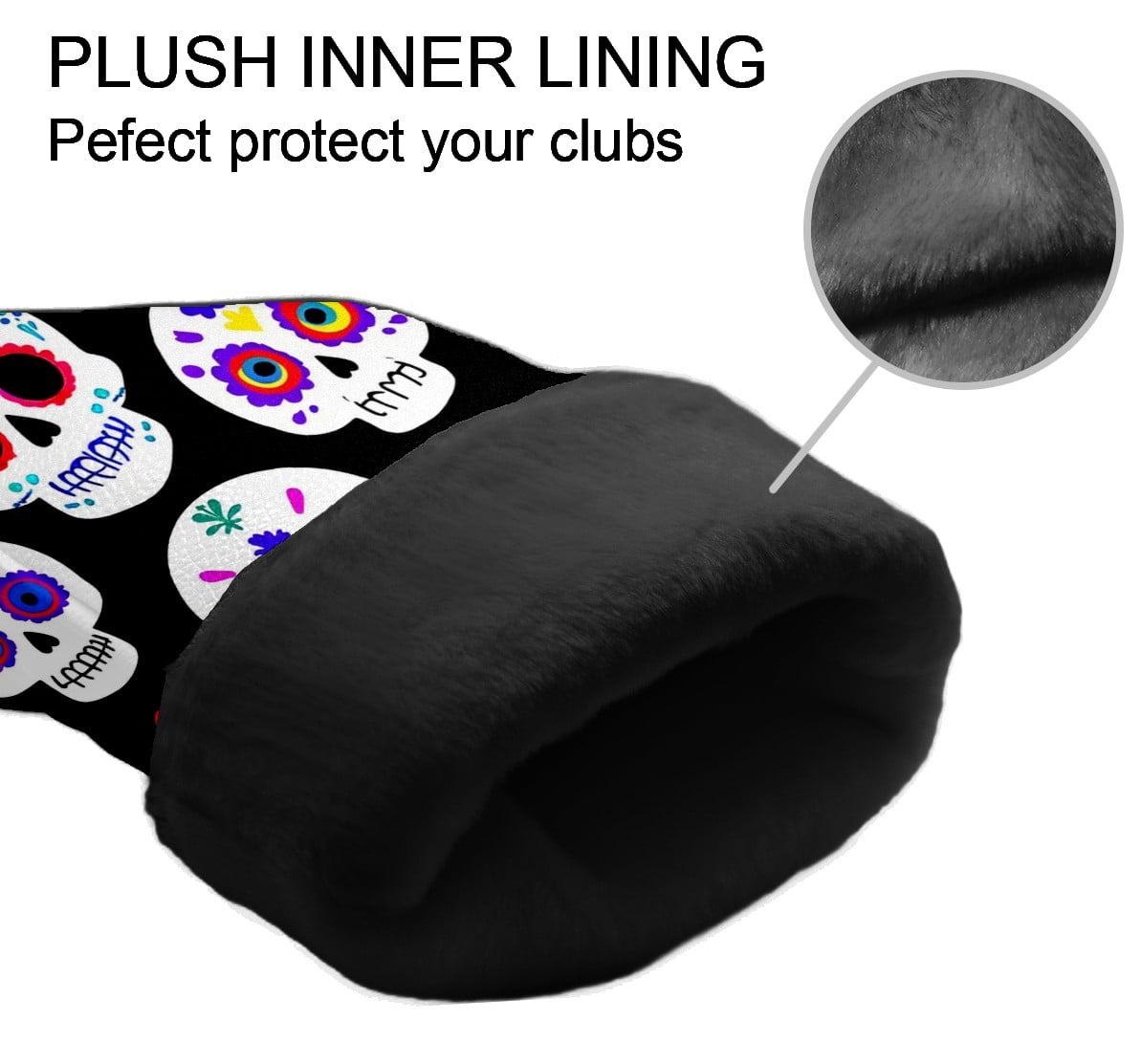 Golf Club Covers, Skeleton Premium PU Leather Driver Hybrid Putter Head Covers with Velvet Lining, Waterproof Golf Gifts for Men Women