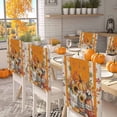 thumbnail image 2 of Fall Thanksgiving Chair Covers Set of 6 Watercolor Pumpkin Sunflower Chair Back Covers Stretch Removable Washable Slipcovers Protector for Dining Room Kitchen Party Decor, 2 of 5