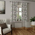 thumbnail image 2 of Ambesonne Exotic Grommet Curtain, Vintage Hibiscus Floral Art, 50"x96", Olive Green and Pink, 2 of 5
