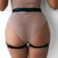thumbnail image 4 of Gustave Women Leather Harness Adjustable Punk Caged Waist Belts Leg Garters Harness Sexy Leg Suspender White, 4 of 9