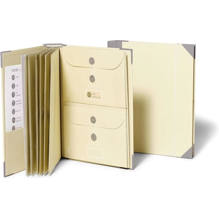 Vobzolite | Folio Document Organizer | Custom Dyed Cloth Bound Expanding File Folder for Important Papers, Emergency Binder, Birth Certificates, Social Security Cards, Passports, Photos, and Letters