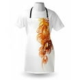 thumbnail image 3 of Floral Apron Ornaments Flowers Waves Pattern Artistic Curvy Leaves Swirls Graphic Design, Unisex Kitchen Bib Apron with Adjustable Neck for Cooking Baking Gardening, Orange Yellow Cream, by Ambesonne, 3 of 3