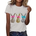 thumbnail image 2 of Pxxlle Womens Easter Shirts Funny Bunny Rabbit Graphic Tees Casual Short Sleeve Tshirt Happy Easter Party Crewneck Shirts for Holiday M, 2 of 5