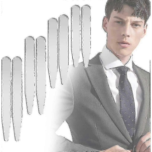 10pcs Shirt Collar Stiffeners, Stainless Steel Smooth Shirt Collar Stiffeners Metallic Collar Stays
