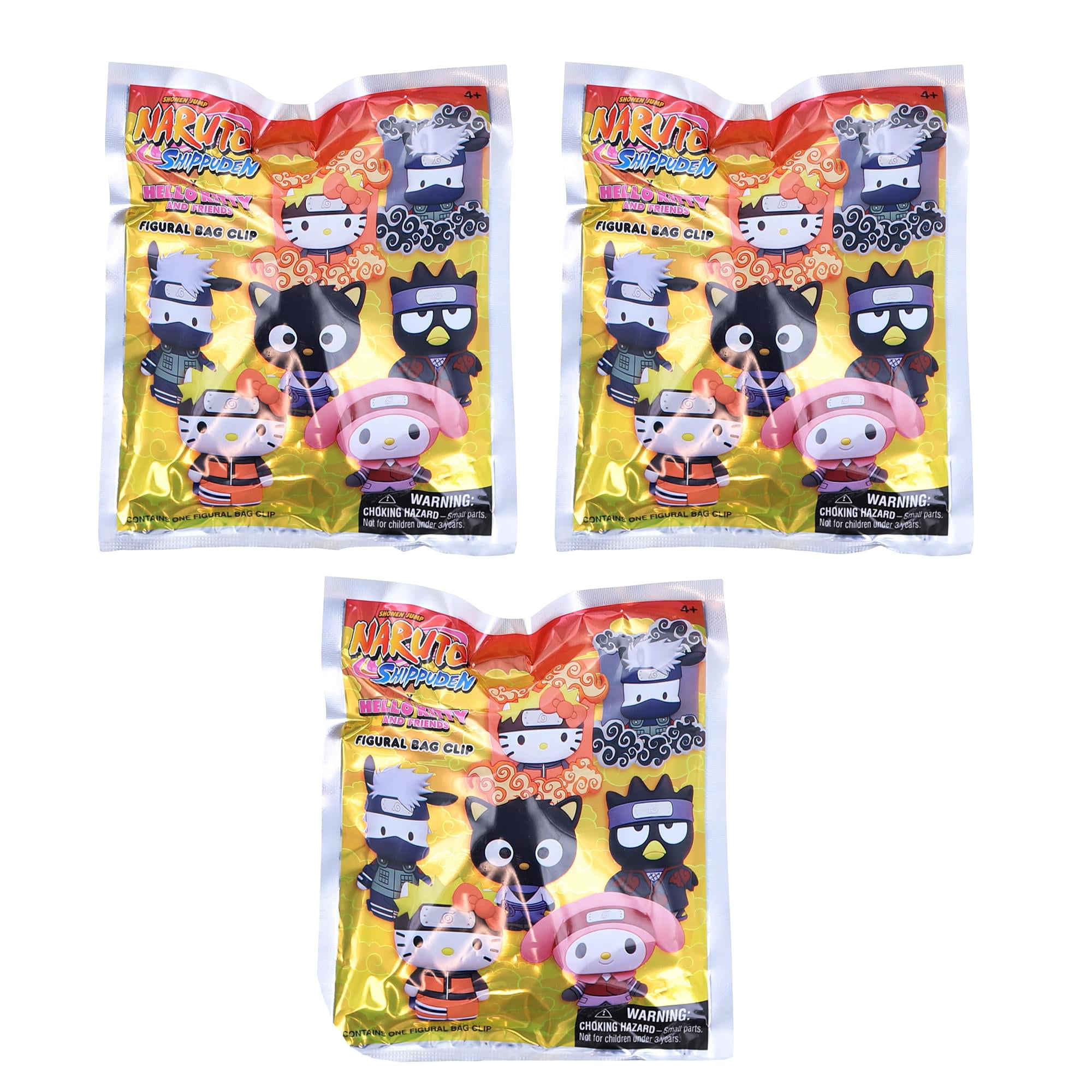 Hello Kitty x Naruto 3D Foam Bag Clip | 3 Random - Walmart.com