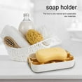 thumbnail image 6 of Walbest Bamboo Soap Dish Portable Bamboo Fiber Shower Soap Holder Draining Box Kitchen Bathroom Supplies Rustic Bar Soap Holder for Bathroom Sink Shower Kitchen Natural Wooden Tray for Soap, 6 of 7