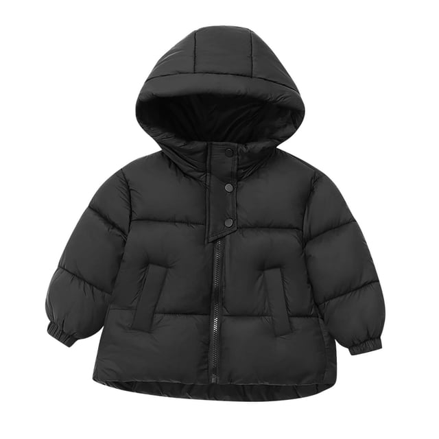 Veste d'Hiver pour Tout-Petits Épaissie Courte Décontractée Garçons Filles Chaude à Capuche