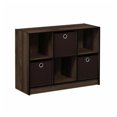 FENG20 Walnut Brown 6 Cube Wooden Bookcase Office 3 x 2 Storage