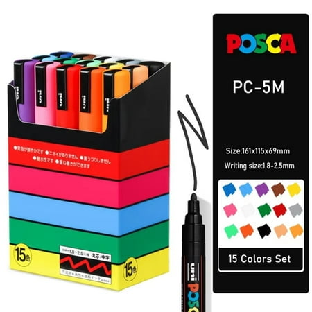 

Vibrant 1PCS Posca Colored Acrylic Paint Markers - 5M School Art Pens for Rock Painting Marking and Art Projects. Perfect for Crafting and Creating Stunning Designs. Add a Pop of Color