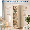 thumbnail image 4 of TacleeKii 6-Tier Bookshelf, Freestanding Bookcase with Open Shelves and Anti-Tip Design, Beige & Wood Color, 4 of 9