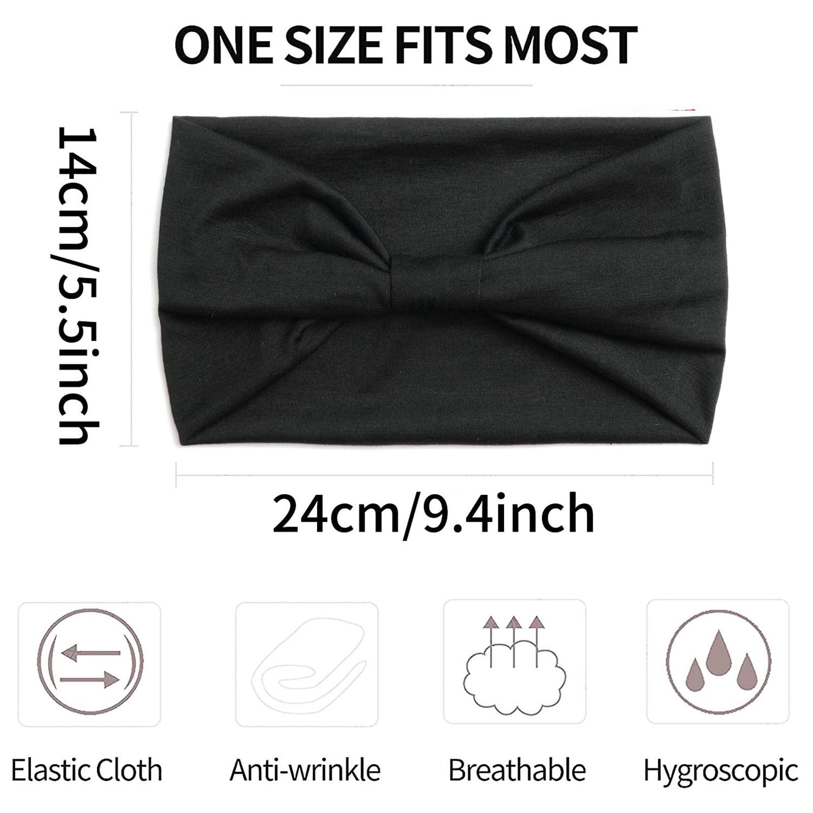 Lot 6 Bandeaux Élastiques Larges Pour Femmes – Boho Doux Imprimés, Yoga, Sport, Cheveux, Nœud Tendance