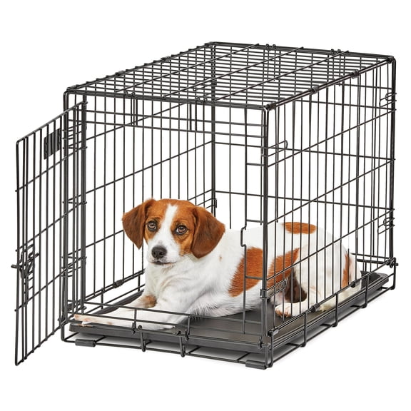 MidWest Homes for Pets 24-Inch LifeStages Crate for Small Breeds, 12-20 lbs, Single Door Folding Dog Crate with Divider Panel, Leak-Proof Tray & Secure Latch, Heavy-Duty & Easy to Assemble
