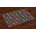thumbnail image 1 of Ambesonne Geometric Place Mats Set of 4, Hand Drawn Hexagons, Standard Size, Multicolor, 1 of 4