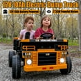 thumbnail image 4 of 12V 10AH 2-Seater XL Kids Ride on Truck Electric Toy Car with Electric Dump Bed, Parents Remote Control Kids Car Tractor Toys Ride-on Dump Truck for Boys and Girls Ages 3+, Yellow, 4 of 6
