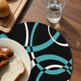 thumbnail image 3 of Turquoise Geometric Round Placemats Set of 8 for Dinning Tables,Heat-proof Braided Table Mats 13 Inch,Modern Abstract Aesthetic Striped Art Washable Place Mat for Kitchen Restaurant Party Table Decor, 3 of 9