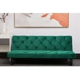 thumbnail image 2 of Futon Sofa Bed,Convertible Sleeper Couch with Sturdy Wood Frame,Multifunctional Folding Sofa with Fabric Upholstered Seat,Convertible Sofa Bed Sofa Convert into Sofa Bed for Living Room Bedroom,Green, 2 of 7