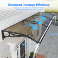 thumbnail image 2 of Window Awnings Canopy with Drainage Sink, Large Sink Awning Canopy Waterproof Window Awning Front Door Eaves Canopy for Window Balcony Yard Brown and transparen(22*40inch), 2 of 8