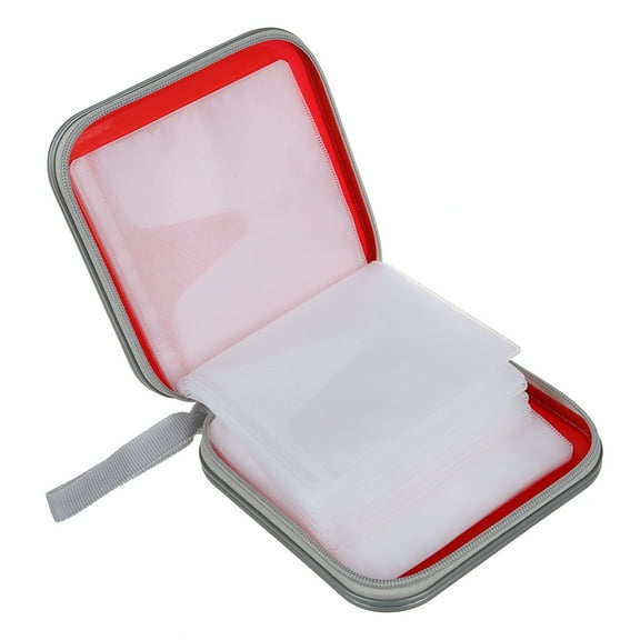 40 CD DVD Disc Album Storage Carry Case Cover Wallet Sleeve Holder Bag Hard Box - Red