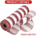 thumbnail image 3 of 2/3/4 Roll 10 Inch Decorative Mesh Ribbon Rolls, Fabric Mesh with Foil for Wreaths Front Door Decor Christmas Festival Party Accessories Party Decoration Supplies (10yds/roll）, 3 of 6