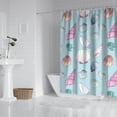 thumbnail image 2 of Marine Life Shower Curtain - Cute Spiral Seashell Coral Fish Design Waterproof Fade-Resistant Hotel Style Bath Curtain 72x72 Inch, 2 of 5