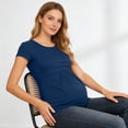 thumbnail image 5 of hoksml Women's Maternity Tops Short Sleeve Pleated T Shirts Casual Pregnancy Blouses for Daily Wear, 5 of 9