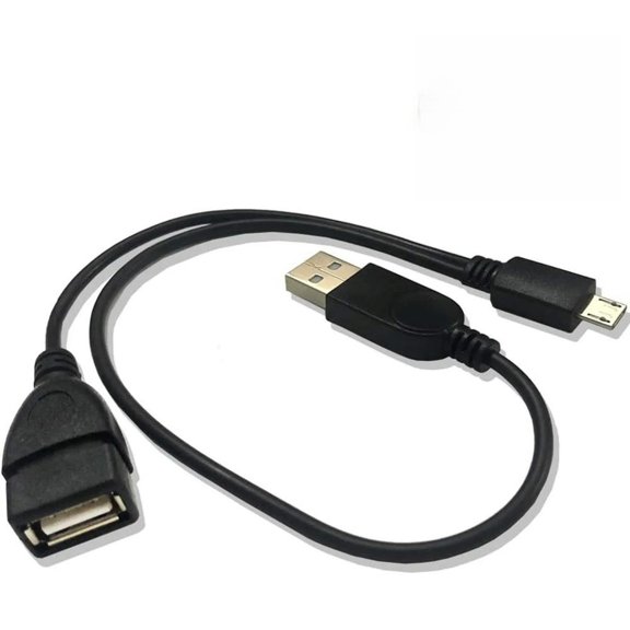 2-in-1 Micro USB to USB OTG Adapter (OTG Cable TV's USB Power Cable) - 2 Pack