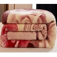 thumbnail image 3 of DBOZE Warm Luxury Heavy Plush Korean Style Mink Winter Blanket, 2 Ply Reversible Silky Velvet Fleece Blanket, King Size, Color, Mild Wine/Cream, 3 of 7