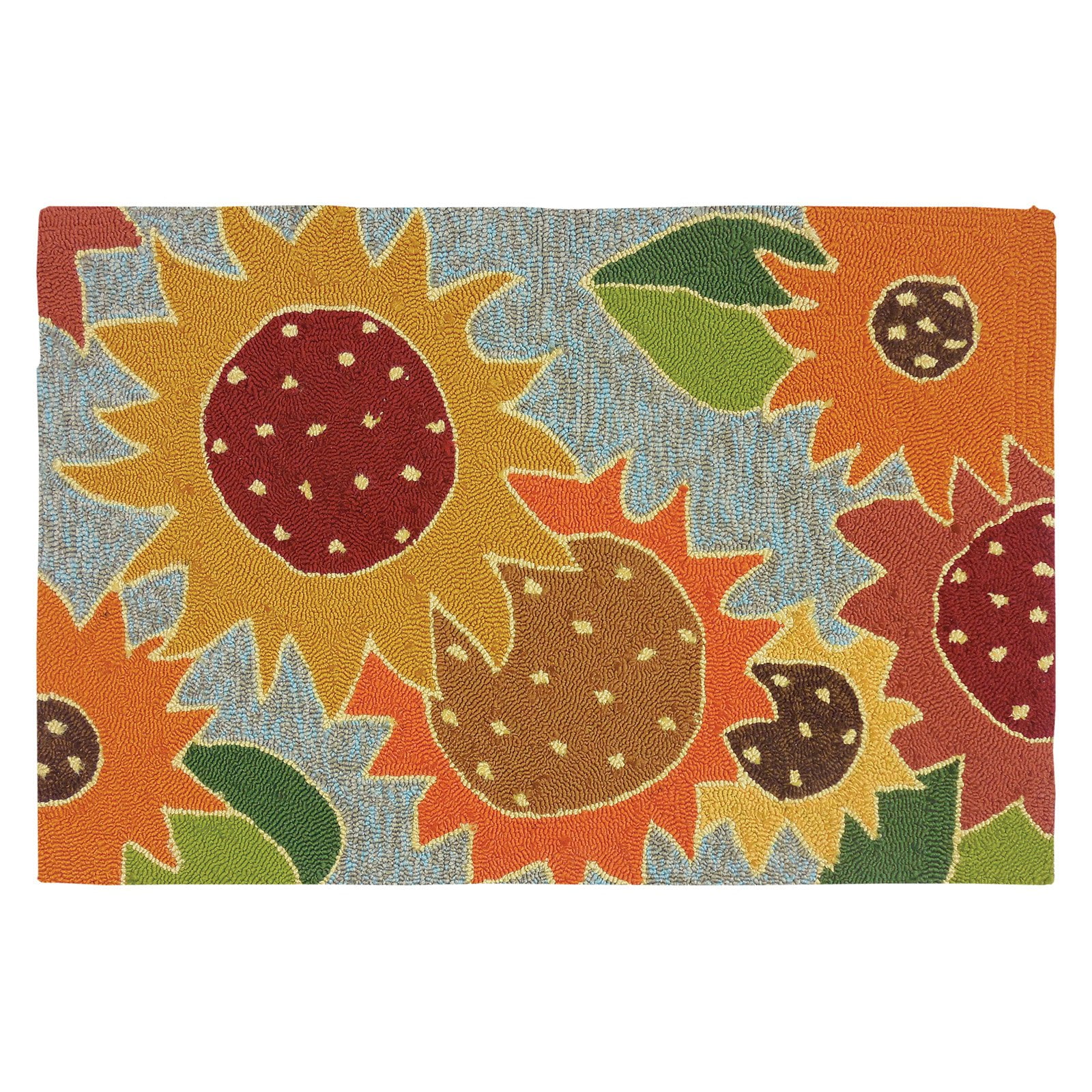 Homefires Sunflower Impression Indoor/Outdoor Accent Rug