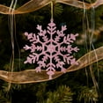 thumbnail image 4 of Horivan 3PCS Glitter Snowflake Ornaments 12CM Christmas Tree Decor Plastic Hanging Pendants with Frosted Finish for Holiday Home Party Decorations Winter Wedding Decor, 4 of 6