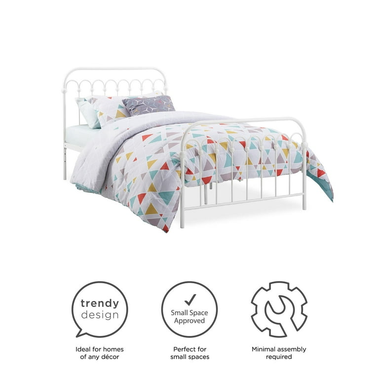 Novogratz Bright Pop Twin Metal Bed, Off White - Walmart.com