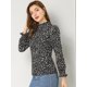 thumbnail image 4 of Allegra K Blusas Estampadas Vintage Con Cuello Con Volantes Y Mangas Abullonadas Con Pu?os Fruncidos Para Mujer Negro Floral XS, 4 of 6