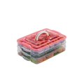 thumbnail image 2 of TIAN CHEN Refrigerator Organizer Bin, Plastic Food Storage Containers with Lid, 3-Layer, BPA free, Stackable Food Organizer Keeper for Snack, Vegetables, Meat, Fish, Bacon(red), 2 of 4