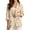 Beige and Orange - Hippie Flower, variant on Sunflower Printed Blazers for Women Business Casual Suit Blazer Jacket with 2 Pockets Linen-Style Blazer for Interview Work Office, L