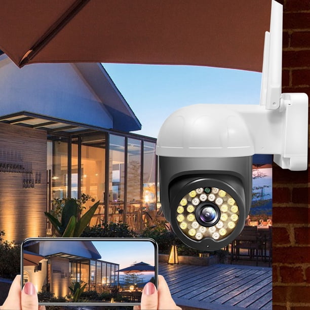 Cámara de seguridad digital de 2 MP, inalámbrica, WiFi, para exteriores, con visión de 360°, domo PTZ de 1080P, detección de movimiento, audio bidireccional, visión nocturna a color, minicámara web.