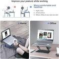 thumbnail image 2 of Skrebba Laptop Stand, Laptop Riser with Heat-Vent to Elevate Laptop, Adjustable Height Laptop Holder Desk Stand with Slide-Proof Silicone and Protective Hooks, for MacBook Pro/Air (Space Grey), 2 of 6