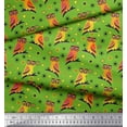 thumbnail image 3 of Soimoi Green Rayon Fabric Circle & Owl Cartoon Print Fabric by Yard 42 Inch Wide, 3 of 3