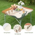thumbnail image 4 of Elastic Edge Boho Floral Tablecloth 34x34 Inch for Card Tables Kitchen Dinettes and Outdoor Settings, 4 of 6