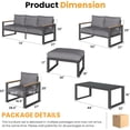 thumbnail image 6 of Superjoe Aluminum Patio Furniture Set, 7 Piece Outdoor Conversation Set with Coffee Table, Metal Outdoor Patio Furniture Set for Porch Backyard Garden, Grey, 6 of 6