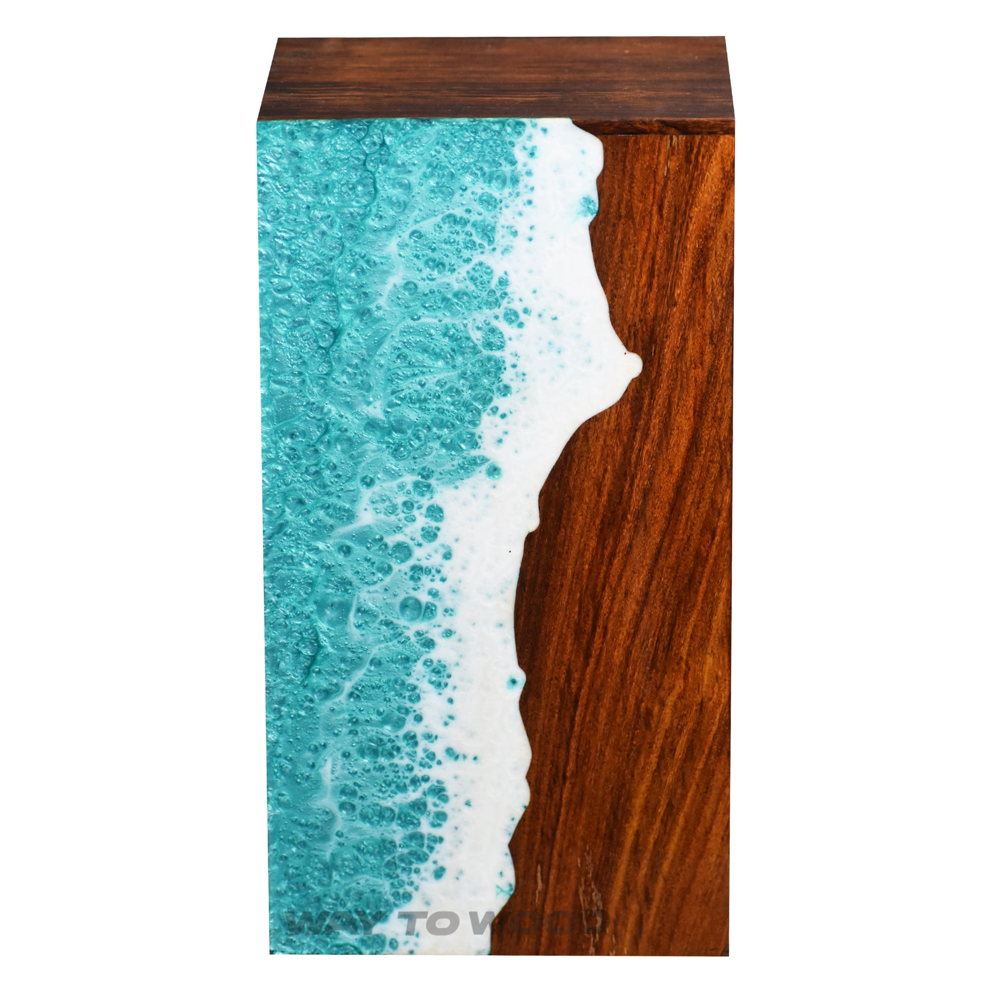 Wooden Urn for Human Ashes Adults, Men & Women - Handcrafted Urns with Ocean Resin Inlay - Unique Memorial Box for Ashes - Cremation Urns for Burial or Home Display