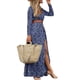 thumbnail image 2 of Sonducket Vestido de mujer Estilo bohemio Ropa de manga larga Ropa de dama Vestido maxi con cuello en V de cintura alta para dama Vestidos azul marino L, 2 of 5