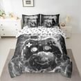 thumbnail image 2 of Castle Fairy Boys Gradient Gamer 7 Pieces Bedding Comforter Set,Video Game Full Bedding Set Lightweight,Black Grey Fitted Sheet Flat Sheet,Lightweight Room Decor, 2 of 8